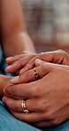 Anxiety, hands and student with teacher in library of school for comfort, empathy or support. Nervous, stress or worry with child and educator together for emotional development or understanding