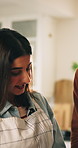 Home, cooking and couple in kitchen, conversation and bonding together with healthy meal. People, apartment and man with woman, discussion and breakfast plan with nutrition, recipe and help with love