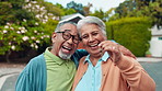 Senior, face or happy couple with home keys in retirement with property, investment or loan success. Hug, portrait or excited old people moving in neighborhood for security, real estate or relocation
