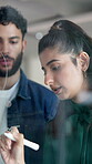 Writing, planning and teamwork with business people in meeting for brainstorming, moodboard and schedule. Mind map, research and collaboration with employees in office for startup and project