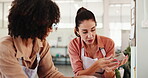 Woman, instructor and molding clay for pottery with sculpture design, learning technique and process. People, potter and instructions for craft production, shape demonstration and creative workshop