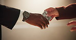 People, fraud or hands with cash for deal, money laundering or investment scam in crime syndicate. White background, studio or payment with bribe exchange in corruption, trade or illegal business