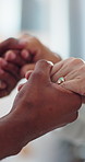 Home, holding hands and couple with love, ring and empathy with compassion, relationship and care. Closeup, people and jewellery with sympathy, kindness and gratitude with trust, support and marriage