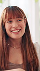 Woman, talking and happy at coffee shop with friends, laugh and funny memory for reunion at restaurant. Girl, conversation and smile with comic story, gossip and listen with discussion at cafeteria