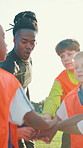 Coach, soccer players and kids with team building, celebration and energy with support, fitness and training. Winning, instructor and children with success, excited or victory with sports or cheering