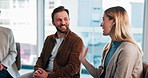 Counseling, group therapy and psychology with people in office for consulting, growth or healing. Accountability, advice and meeting with woman speaking to therapist in workshop for community support