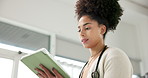 Woman, doctor and reading on tablet in lobby for research, medical results and Telehealth. Below, person and thinking with digital for schedule idea, patient records and information on treatment plan