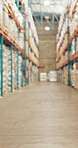 Warehouse, storage or plant for shipping or logistics industry, delivery space or inventory in shelves. Freight, cargo and empty distribution center for courier, supply chain and stock for ecommerce