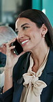 Business woman, financial advisor or discussion with phone call, meeting or negoitation in office. Female person, accountant or consultant talking with mobile smartphone for finance advice or deal