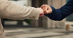 Hands, city and business people with fist bump for partnership, support and thank you. Team, friends and workers with gesture outdoor for collaboration together, success and agreement with deal