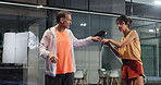 Padel, lesson or people in court with coach, motivation or support in swing practice. Sports, tennis or instructor in club with racket, grip technique or wrist control in performance advice.