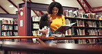 Hug, book and mother with child in library for bonding, connection or learning literature. Happy, knowledge and mom embracing girl kid with story for education with love, care and reading in store.