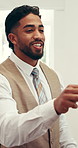 Hotel concierge, hospitality and man with key for booking, availability and schedule. Business lodge, receptionist and smile with confirmation at front desk for reservation management or checkin