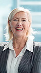 Mature woman, face and smile at office with pride, laugh and actuary career at insurance company. Person, happy and consultant in portrait, job and arms crossed at risk management agency in Germany