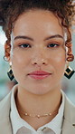 Serious, professional and face of businesswoman in office with confidence for corporate legal career. About us, ambition and portrait of female attorney with pride for job opportunity in workplace.