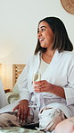 Hotel room, friends or happy people with champagne at spa retreat, wellness holiday trip or gossip. Reunion, conversation or women laughing on vacation at resort, alcohol or bonding at luxury getaway