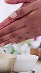 Essential oil, massage and hands of woman in spa for beauty salon, body care and hydration. Skincare treatment, masseuse and relax with person in resort for hospitality, beautician and zen therapy