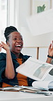 Applause, happy and business people throwing documents in office at meeting for celebration. Teamwork, clapping hands and group of creative directors with paperwork for completed project in workplace
