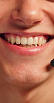 Person, mouth and smile with headset at call centre for consultation, contact us and crm. Happy, advisor and mic for customer service, online assistance and listening to positive feedback from client