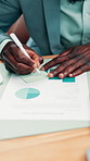 Investor, sticky notes and man in office, hands and documents for investment strategy. Writing, broker and paperwork for economy charts, person and stats for profit increase, graphs and revenue audit