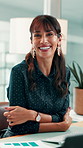Happy, crossed arms and face of businesswoman in office with confidence for finance career. Smile, professional and portrait of mature female financial executive with pride for about us in workplace.