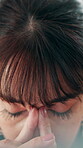 Reading, stress or woman with headache in office, overworked or burnout for budget project deadline. Overwhelmed, migraine or mature person with workload pressure, funding proposal or mental fatigue