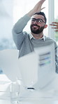 Documents, throw and business people with high five in meeting for goals, financial growth and profit. Corporate, team and workers applause with paperwork for good news, celebrate and finance deal