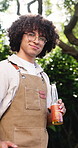 Face, man and bbq with beer in backyard for cooking lunch, celebration cheers or unwind. Relax, happy african person and barbecue party with alcohol in home garden for birthday toast, fun and me time