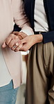 Volunteer, holding hands and walking with senior woman for support, balance or healthcare service. Assisted living, caregiver or helping elderly person with disability, arthritis and recovery in home