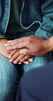Child, parent and holding hands for support in home, trust and bonding together for connection. Kid, person and comfort with family for empathy, care and love with kindness for help in apartment