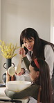 Mother, girl or talking with bowl in kitchen, teaching cooking skills or check batter consistency for meal prep. Instructions, happy woman or child with help for baking, space or learning in home