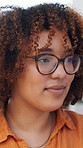 Reading, glasses and woman in home for remote work with copywriting, proofreading and online editing. Freelancer, journalism and person with eyewear for article review, research and fact checking