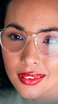 Creative, online and businesswoman with glasses in office or editing story for magazine publication. Newsroom, editor and happy person with eyewear for article, reflection and proofreading on web
