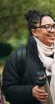 Smile, woman and hiking with friends outdoor for travel, discussion and trekking adventure. Happy, people and laugh in nature for backpacking holiday, communication and gathering for weekend getaway