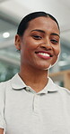 Face, healthcare and smile of woman chiropractor in hospital for healing, treatment or wellness. Physiotherapy, recovery and rehabilitation with friendly person in clinic for medical service