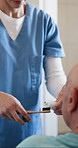 Caregiver, senior man and brushing teeth in bathroom for hygiene, fresh breath and oral care. Volunteer, helping and elderly person for assisted living, cleaning mouth and morning routine at house