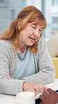 Talking, financial advisor and old woman in home, documents for mortgage and asset management. Business agent, explain and elderly client for insurance policy, conversation or pension checklist
