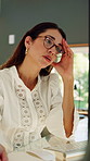 Woman, stress and computer with remote work from home with mistake, frustrated and glasses for proposal. Mature person, virtual assistant and crisis with pc, report and freelance job at apartment