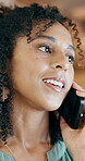 Phone call, smile or woman in office with conversation, order planning or negotiation with fabric supplier. Happy, networking or fashion designer with tech, delivery track or coordination with vendor