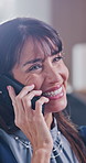 Business woman, phone call and contact in office for advice, feedback or consultation for financial planning. Glasses, laptop and broker in agency for budget review, research pitch or report update