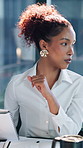 Business, woman and talk with document in office for planning, legal advice and case file. Female person, attorney and discussion with folder for evidence, witness statement and testimony for lawsuit