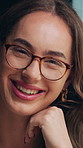 Face, glasses and business woman in office, about us and insurance agent with confidence. Portrait, pride and happy professional in workplace, broker and claims advisor with job opportunity in Spain