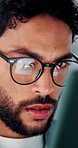 Tablet, stats and businessman in office for financial review, stock market analysis or risk management. Tech, graphs and analyst with metrics in company for trading, investment kpi or scroll data