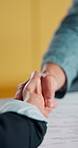 Business, people and handshake in office with contract, welcome or recruitment for hiring opportunity. Employer, job candidate and shaking hands in meeting with work onboarding, success or agreement.