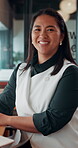 Happy, face or Asian woman in office with pride, about us or ambition as investment advisor. Smile, portrait or finance consultant with confidence, career growth or opportunity in risk management.