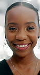Business, office and face of black woman with laugh for financial advisor, consultant and about us. Professional, corporate and portrait of person with confidence for career, job and finance agency