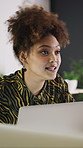 Business, laptop and people in meeting for consulting, ideas and collaboration on creative website. Office, project and graphic designer with planning for discussion, strategy or helping for startup