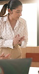 Meeting, applause or woman with celebration at law firm, investigation success or evidence for trial. High five, winning and lawyer team with testimony for case defense, laptop and smile for proof