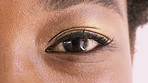 Eye, optometry and face of black woman with optical health, eyesight or vision for glaucoma test. Ophthalmology, wellness and portrait of female person with eyecare, retina or laser treatment results