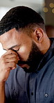 Frustrated, stress and man in office on computer for mistake, crisis and error for online project. Business, corporate and person with pressure, burnout and strain for deadline, glitch and issue